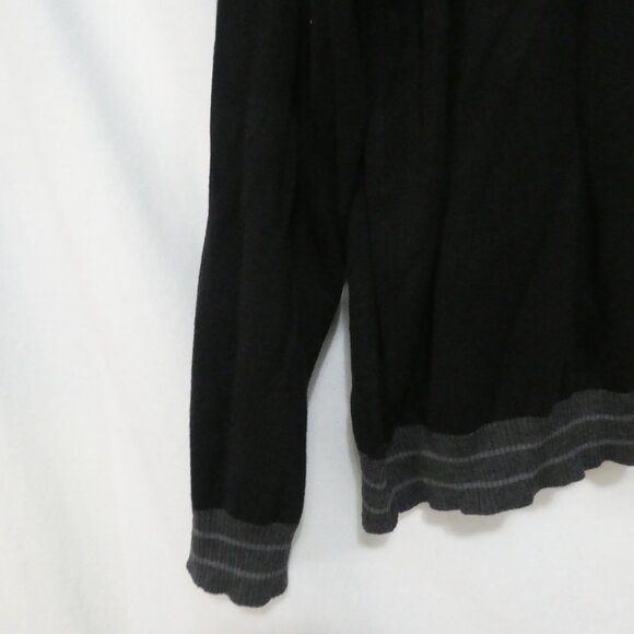 KENNETH COLE - Unlisted Production | 2XT | Black Henley Sweater | Grey Trim - Picture 6 of 14